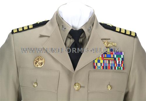 khaki army uniform